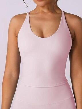 Light Pink Longline Workout Tank